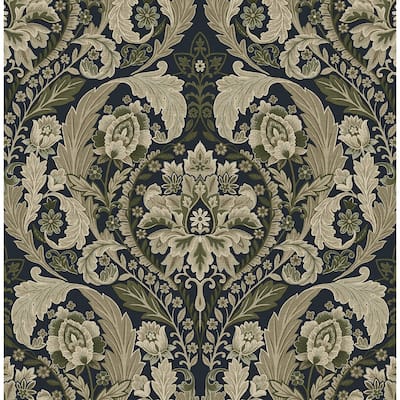 Harry & Grace Thornton Vintage Damask Peel and Stick Wallpaper