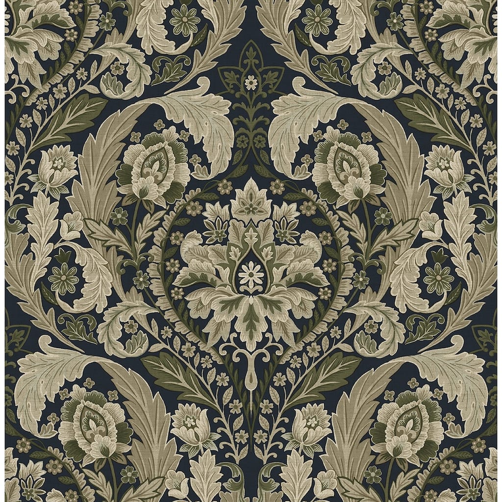 Harry & Grace Thornton Vintage Damask Peel and Stick Wallpaper