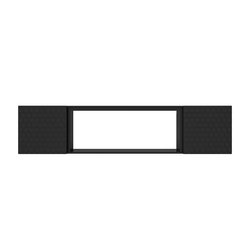 Floating TV Wall Mount Stand for 80 Inch TVs - Sturdy Wood Console, High Weight Capacity & Hidden Cable Management