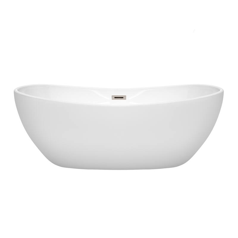 Wyndham Collection Rebecca 65-inch White Freestanding Soaking Bathtub