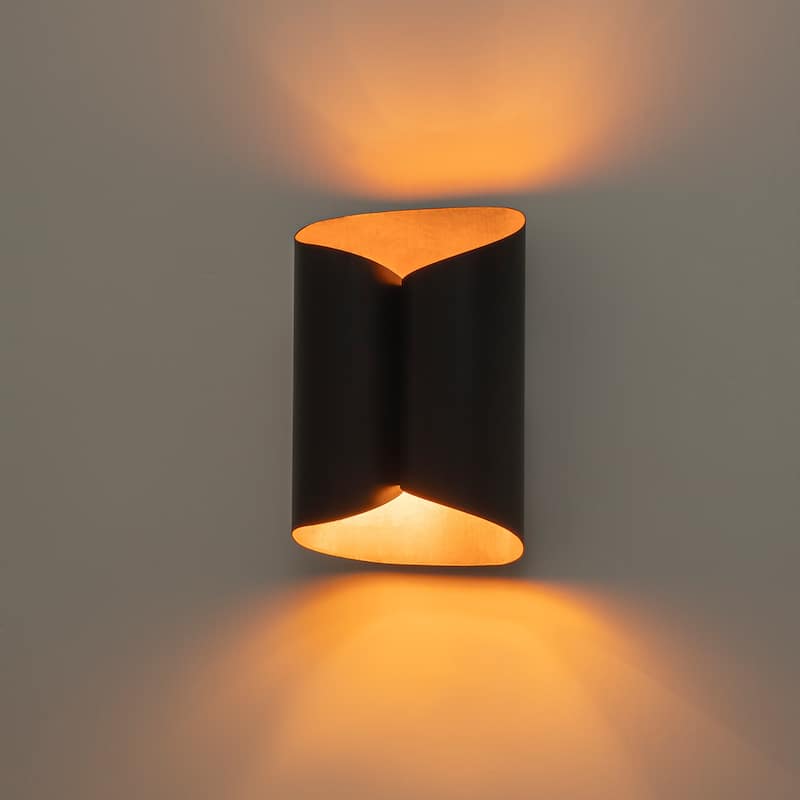 2-Light Matte Black Wall Sconce