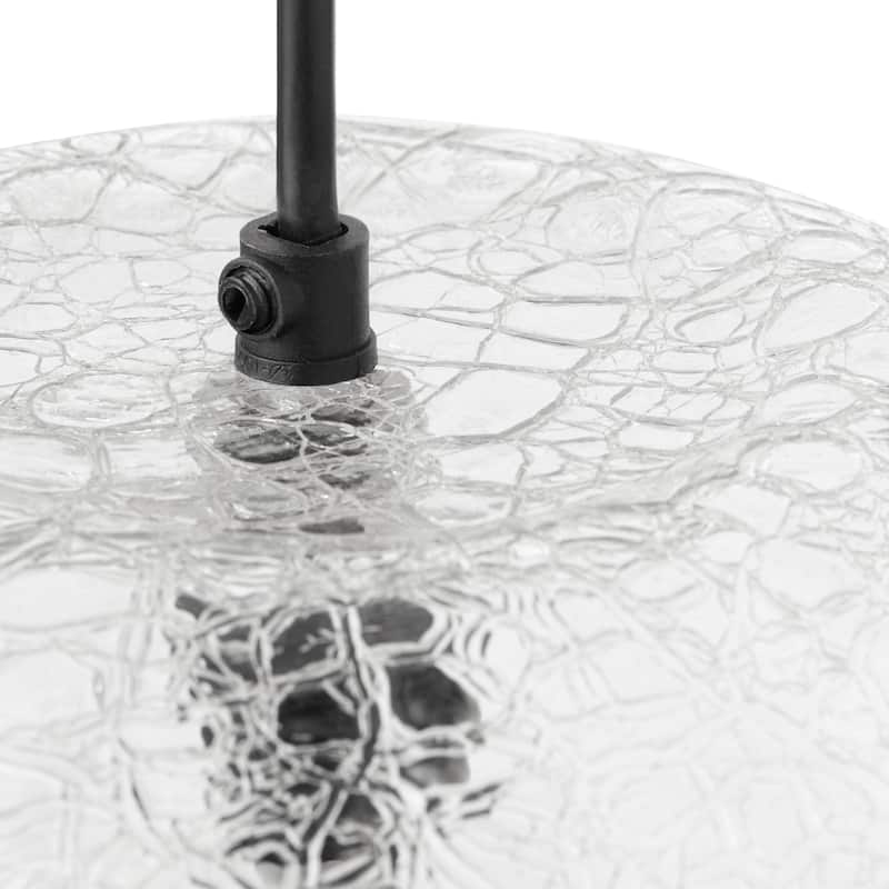 River of Goods Black Metal and Glass 9.75-Inch Pendant Light with Adjustable Hanging Cord - 9.75" x 9.75" x 9.75/68.75"