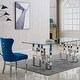 preview thumbnail 2 of 5, Dining Table Modern Tempered Glass Table with Steel Heavy Base Kitchen