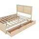 preview thumbnail 48 of 46, Rattan Platform Bed Frame with 4 Storage Drawers and Wooden Rattan Headboard for Kids, No Box Spring Needed