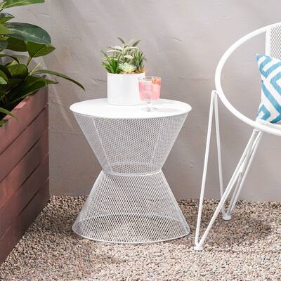 Nevada Matte White Iron Side Table