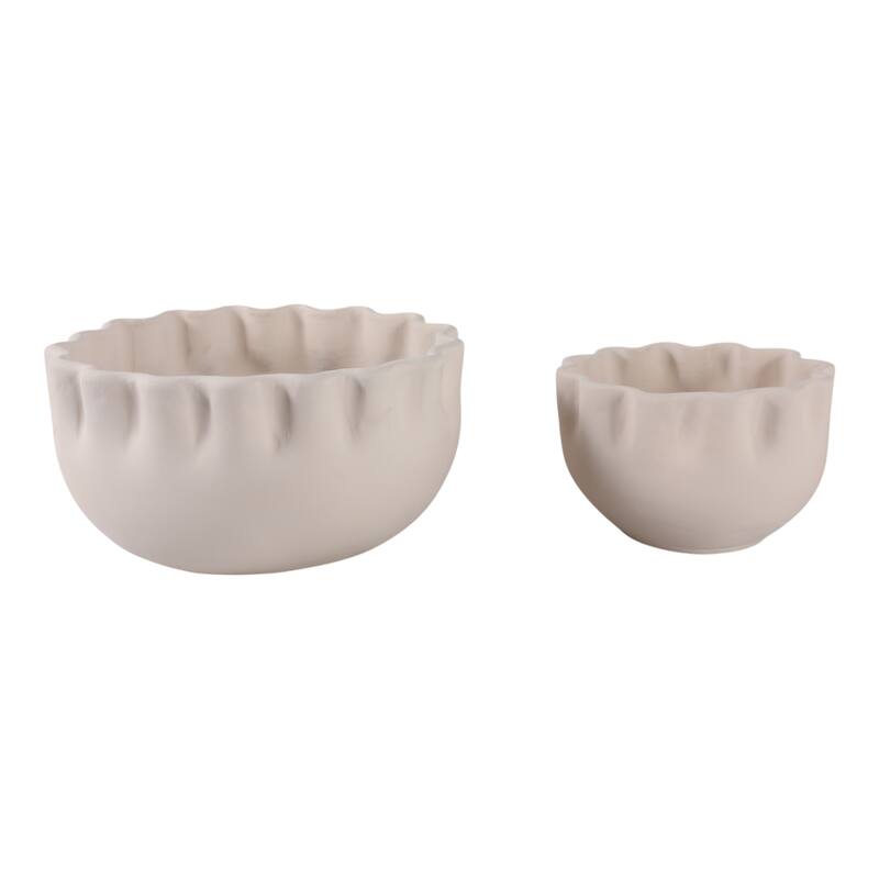 Terracotta Planters Handcrafted Decorative Sculpted Design (Set of 2)