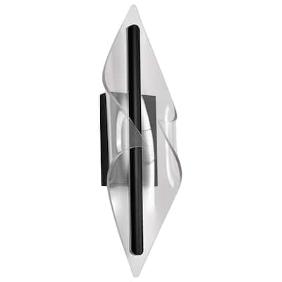Geneva 24 Inch LED Large Wall Sconce Matte Black Silk Screened Acrylic Lens