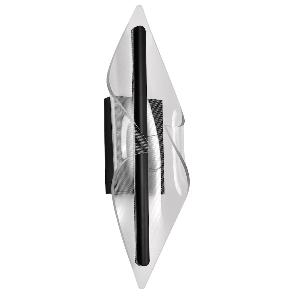 Geneva 24 Inch LED Large Wall Sconce Matte Black Silk Screened Acrylic Lens