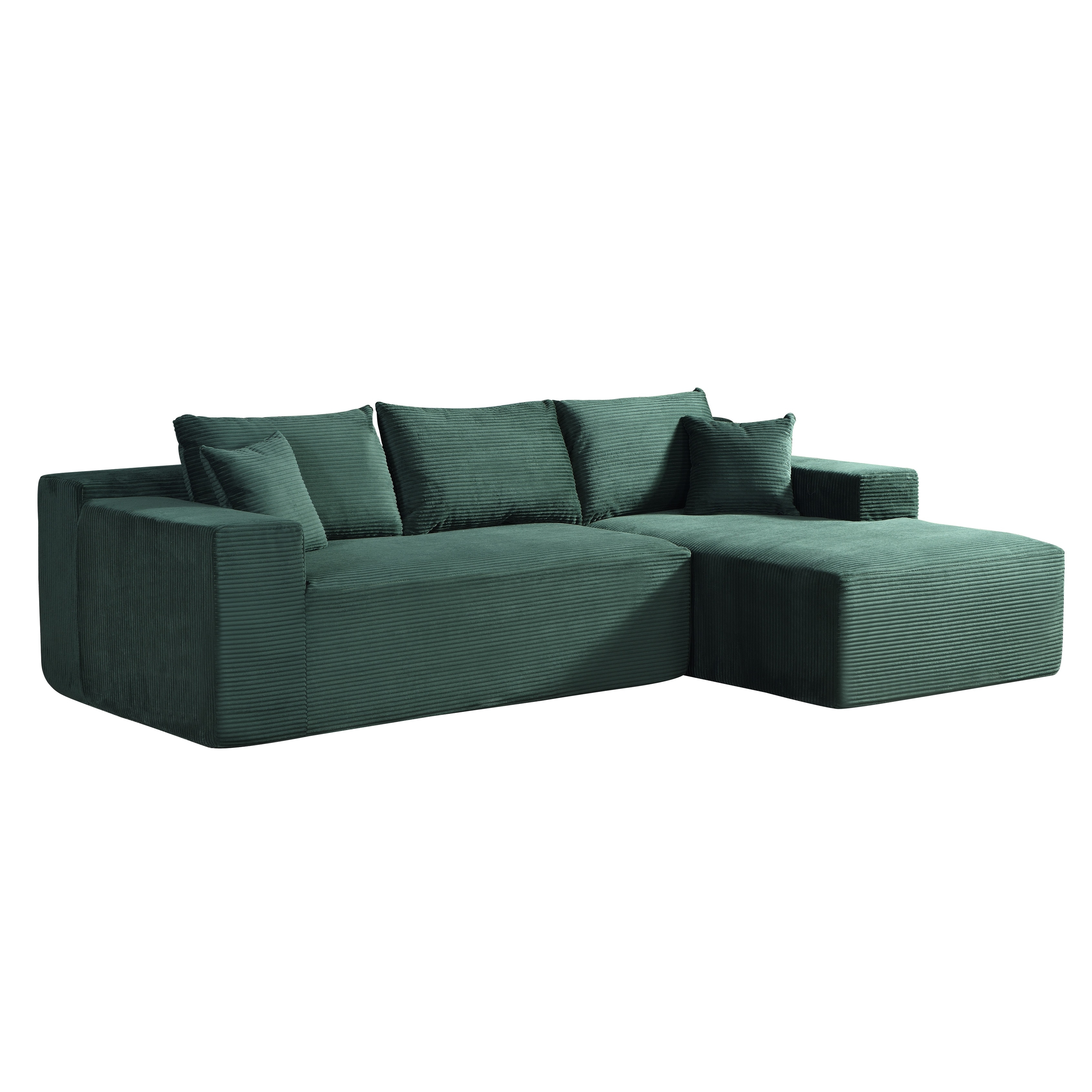 2-Piece Convertible L-Shaped Sofa In Box With Pillows 3-Seater Modular Sectional Couch Compressed Furniture
