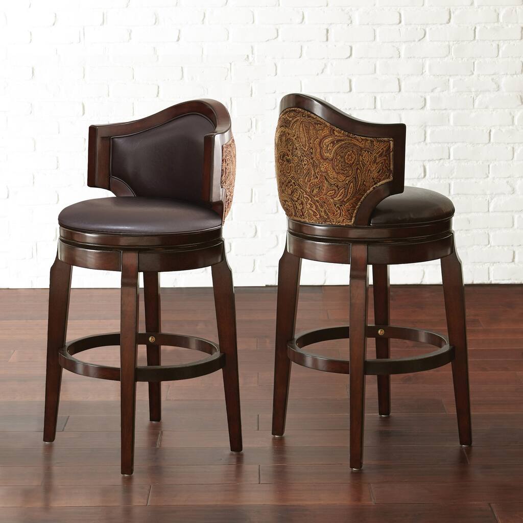 Steve Silver Jensen Dark Cherry Faux Leather Bar Stool (Set of 2)