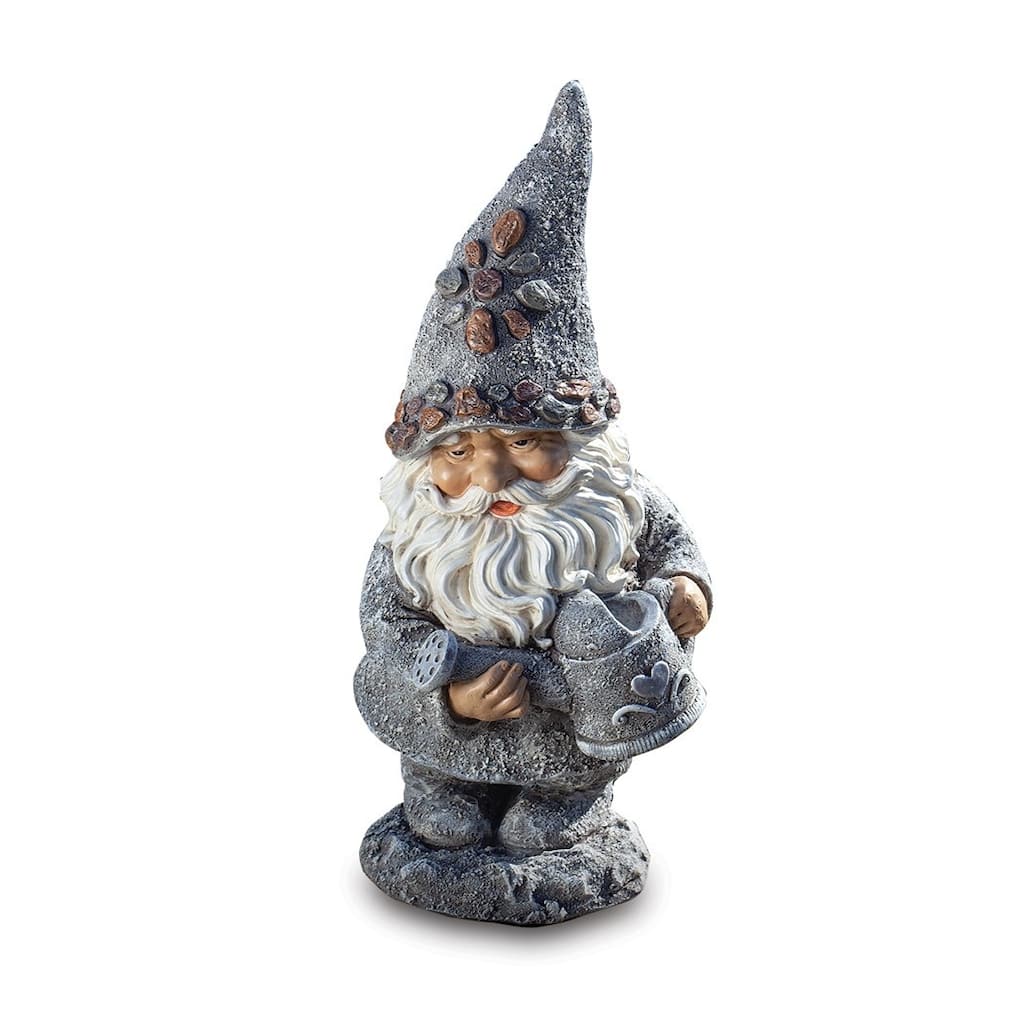 Curata Resin and Dolomite Garden Gnome with Watering Can Statue