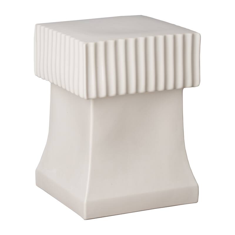 Square Alex Stool - White - Medium - Ceramic
