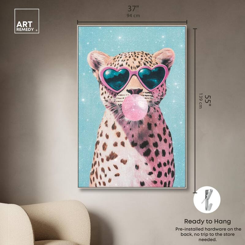 Pastel Cheetah Bubblegum Canvas by Art Remedy