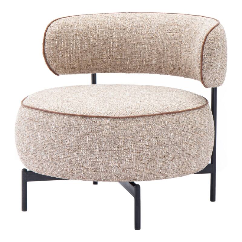 Furniture of America Ians Modern Upholstered Swivel Chair with Curved Backrest