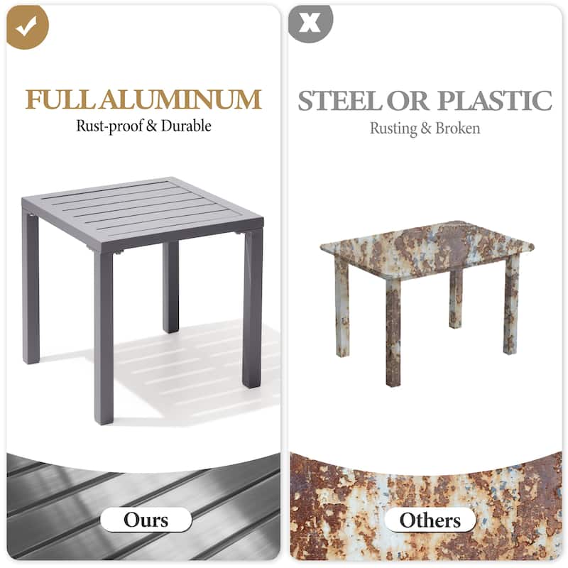 Crestlive Products Modern Square Aluminum Side End Table