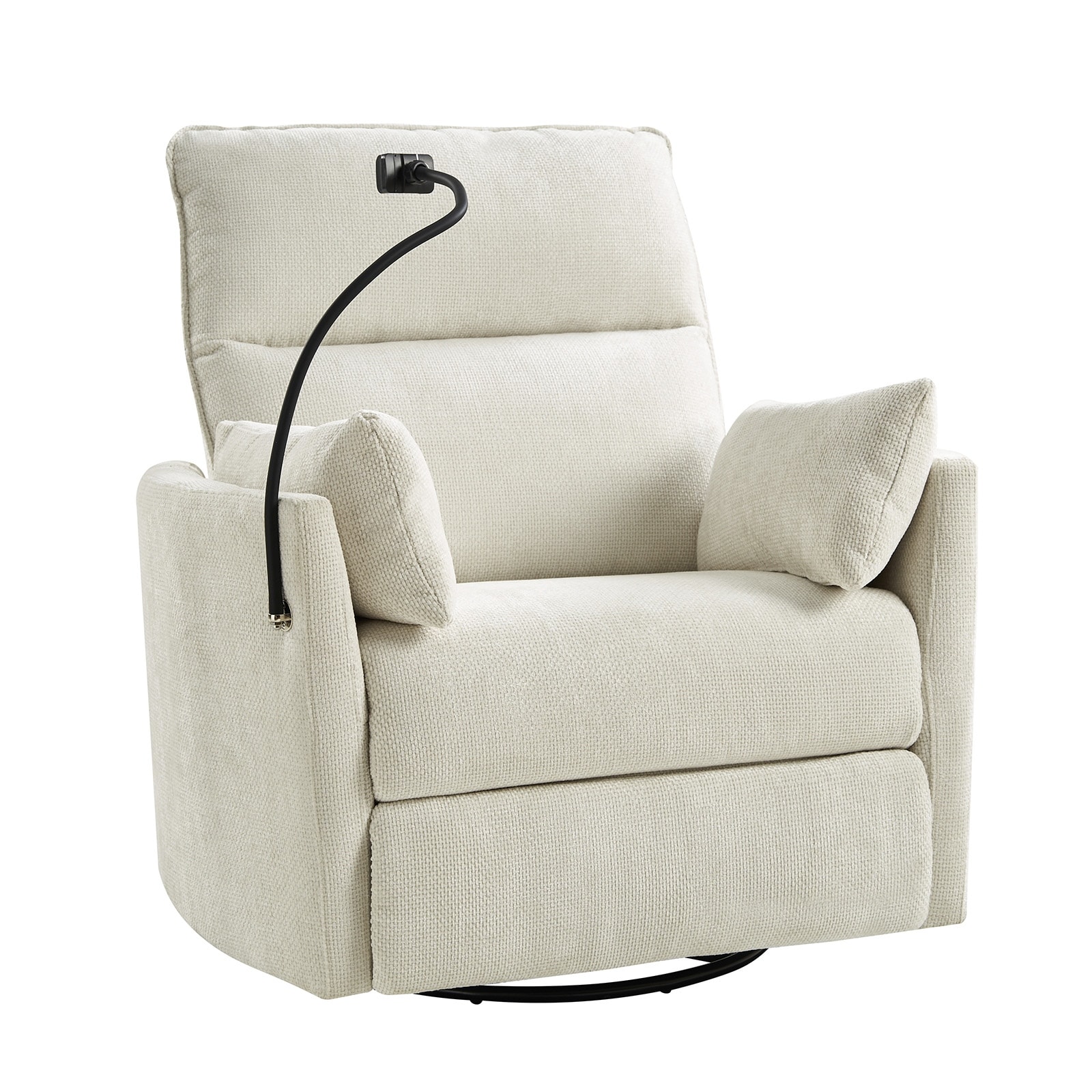 Barry Modern 38" Power Rocking Swivel Nursery Recliner with USB Ports by HULALA HOME