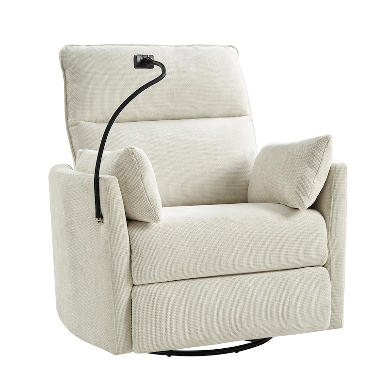 Barry Modern 38" Power Rocking Swivel Nursery Recliner with USB Ports by HULALA HOME