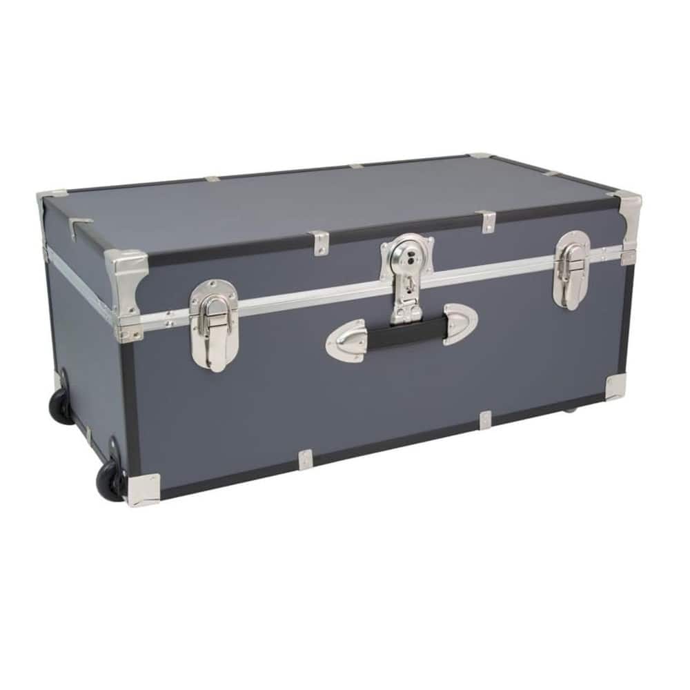 HomeStock Lockable Under Bed Storage Trunk - Heavy Duty Portable Footlocker for College & Camps with Secure Latch Closure