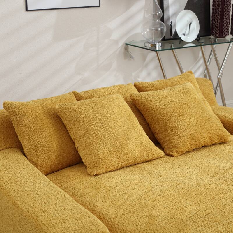 Seersucker 2-seater lazy sofa bed With 2 back pillows , 2 toss pillows,Comfy Sofa- Deep Seat Couch