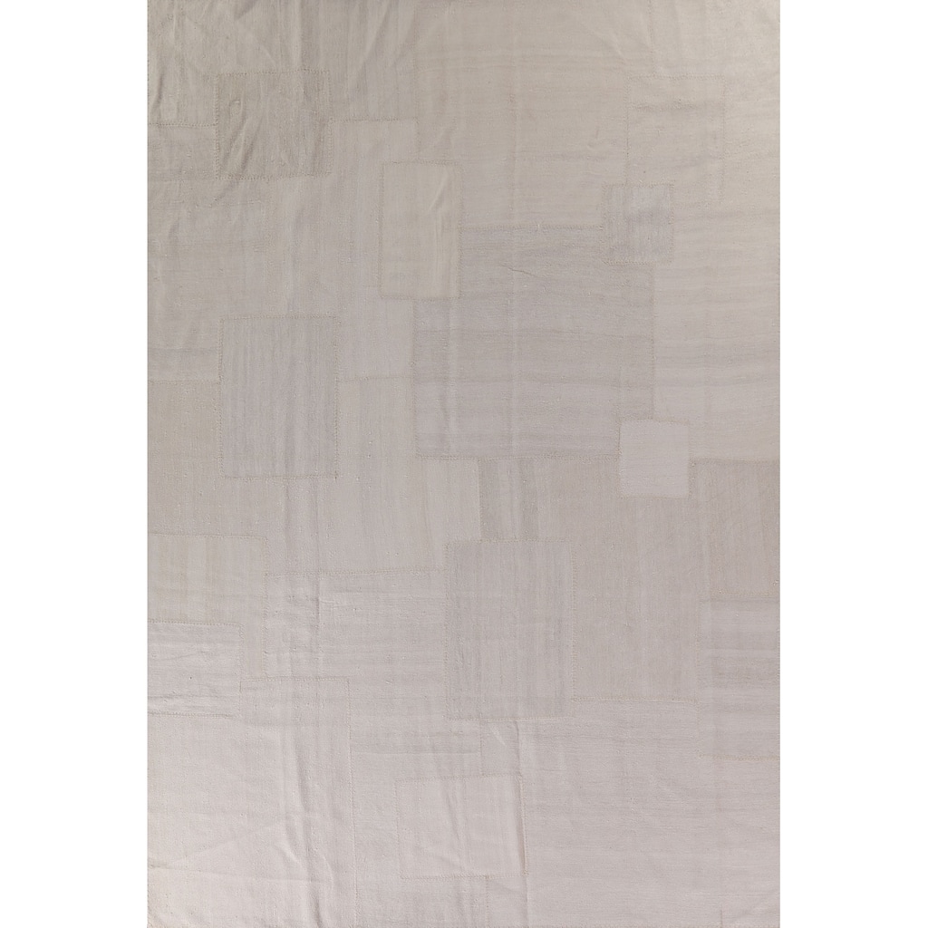 Kilim Turkish Area Rug Geometric Flatweave Silk Carpet - 9'8"x 12'10"