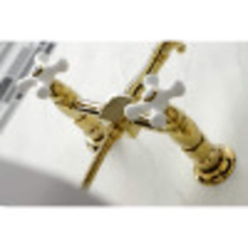 Kingston Brass Heritage 1.8 GPM Wall Mounted Widespread Kitchen Faucet