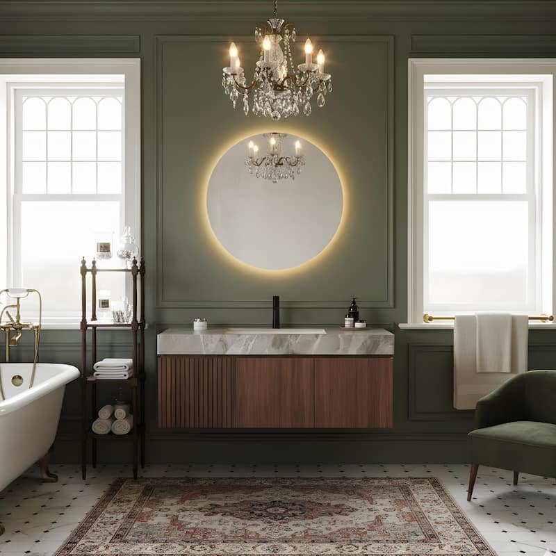 48" Bathroom Vanity with Sintered Stone countertop and Sink