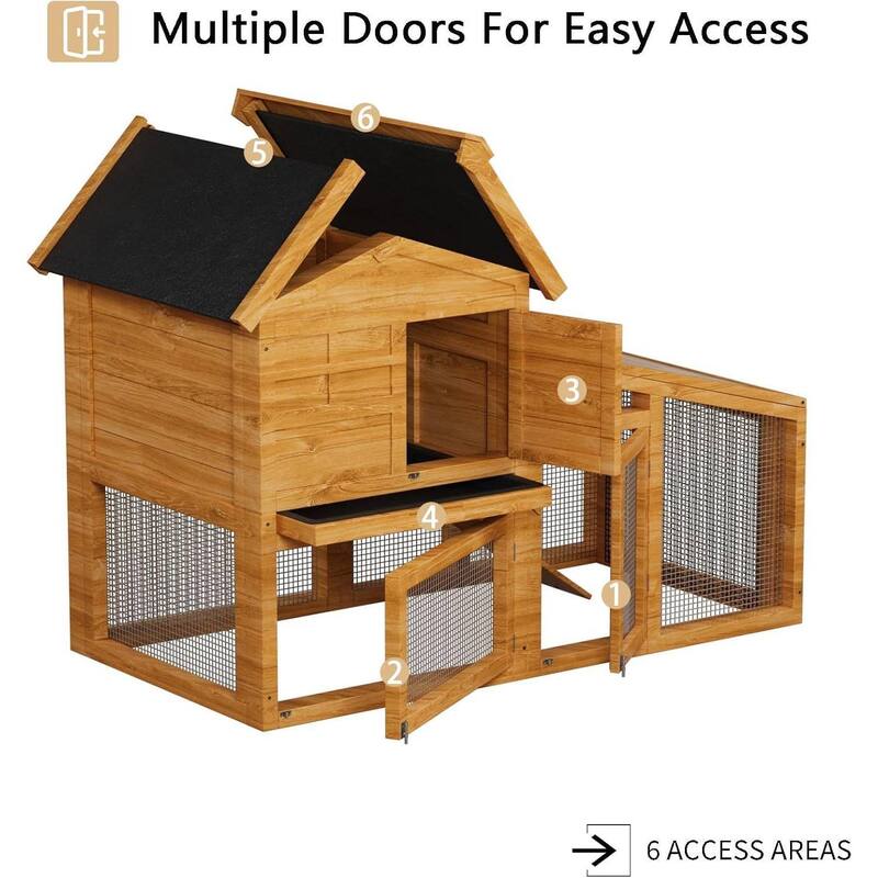 Outdoor Indoor Expandable Rabbit Hutch Chicken Coop for Backyard