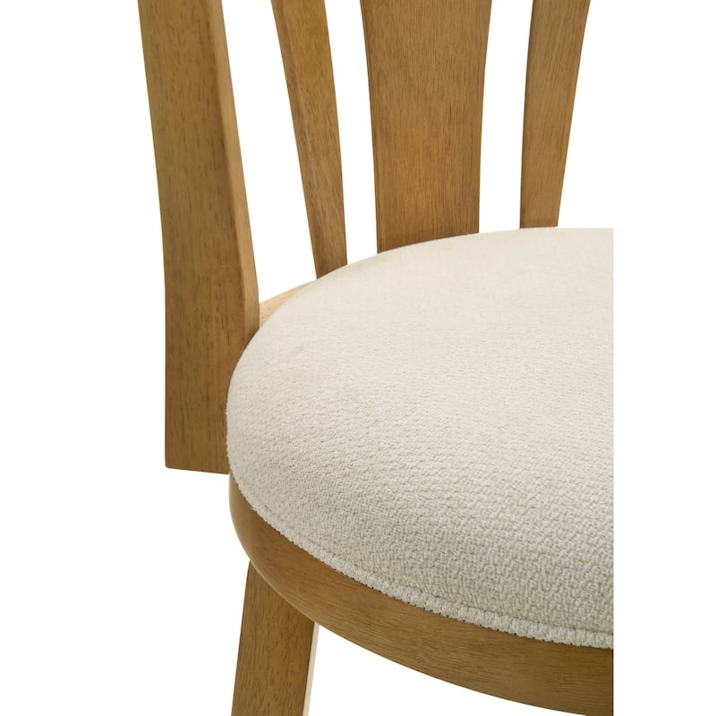 Elle Modern Swivel Bar Stool, Upholstered Counter Height Chair with Wood Frame