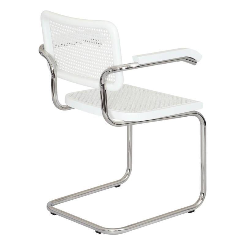 Breuer Chair Company Marcel Breuer Cesca Cane Cantilever Armchair Arm Chair w/ Chrome Steel Frame (Various Wood & Cane Colors)