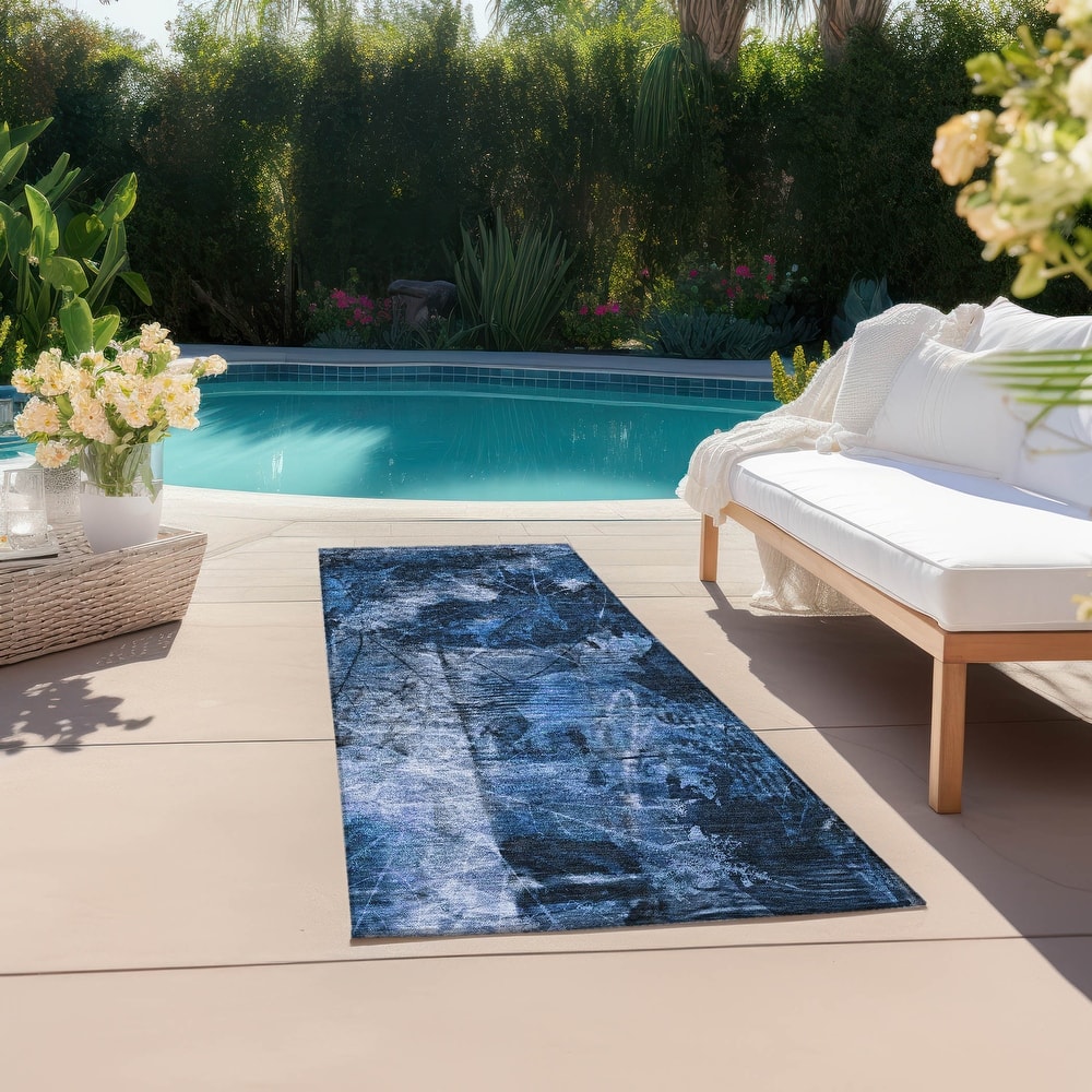 Machine Washable Indoor/ Outdoor Foilage Chantille Rug