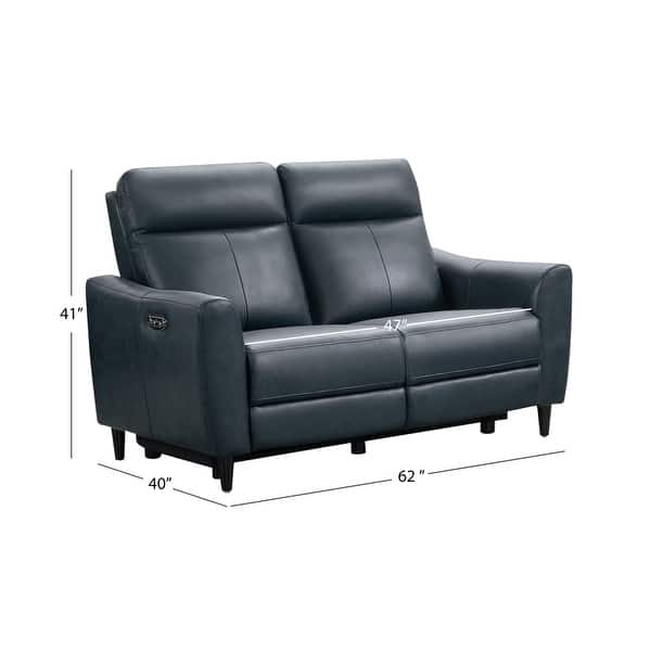 dimension image slide 0 of 2, Abbyson Ludovic Leather Power Reclining Loveseat with Power Headrest