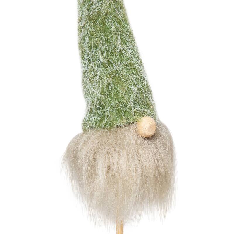 Gnome with Fuzzy Hat Christmas Picks - 13.25" - Set of 3