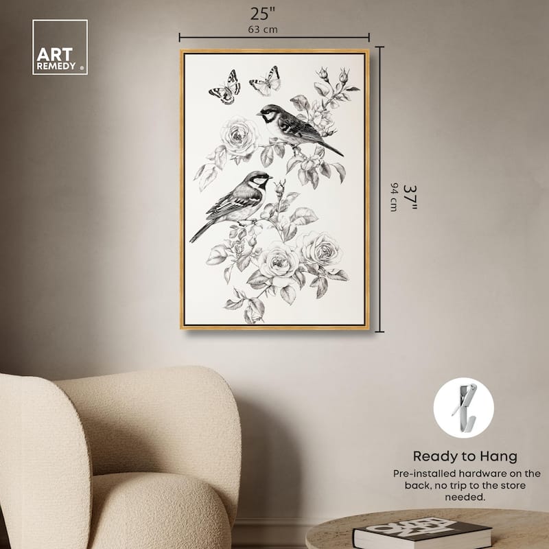 Perched Pair I Canvas by Art Remedy