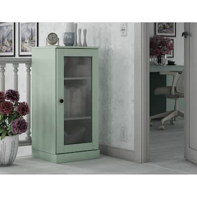 Palace Imports 100% Solid Wood 3-Shelf Bookcase with Frosted Glass Door and Adjustable Shelves