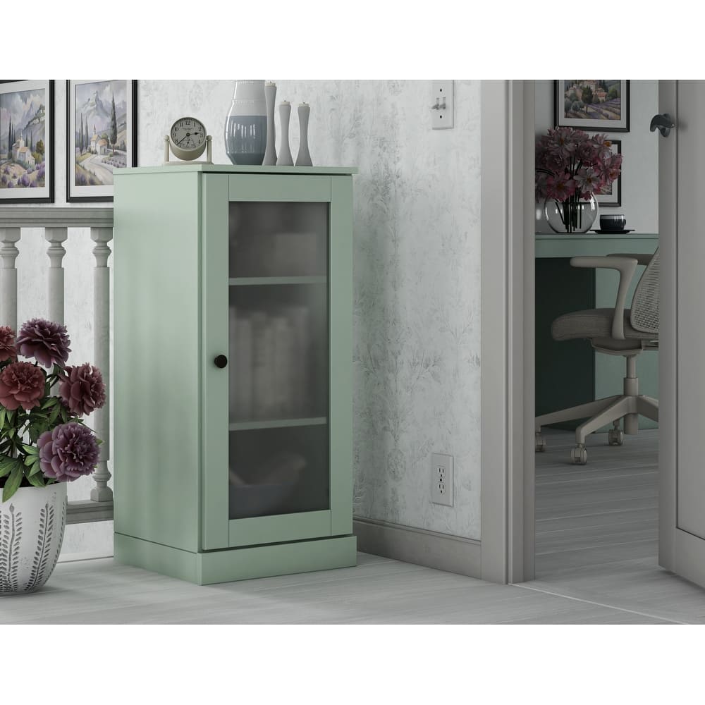 Palace Imports 100% Solid Wood 3-Shelf Bookcase with Frosted Glass Door and Adjustable Shelves