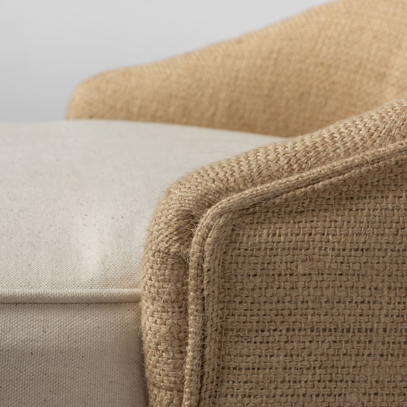 Monmouth Cream and Beige Fabric Seat with Brown Solid Wood Frame Counter Stool - 18.5"W x 20"D x 30"H