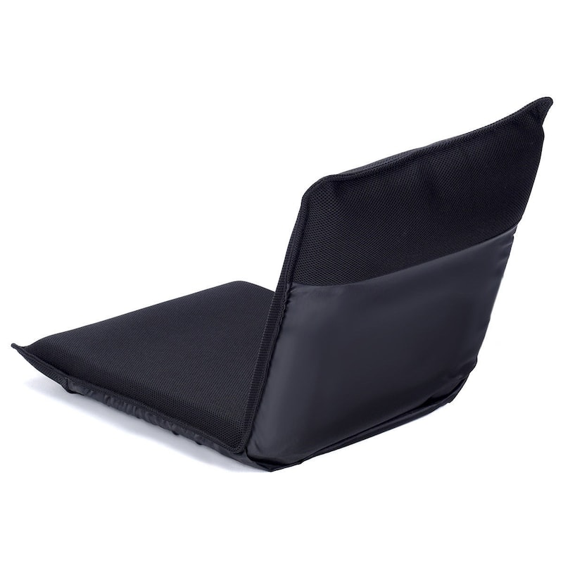 Adjustable 6-Position Floor Chair Folding Lazy Man Sofa Chair-Black - 39.5"L x 18"W x 3"H