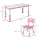 preview thumbnail 12 of 15, Qaba Kids Table and Chair Set with 4 Chairs, Adjustable Height, Easy to Clean Table Surface, for 1.5 - 5 Years Old