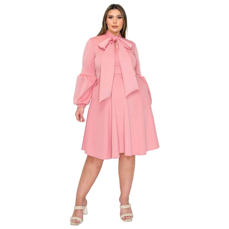 L I V D Women's Plus Size Bekah Flare Pocket Dress - Lt Mauve - 2X
