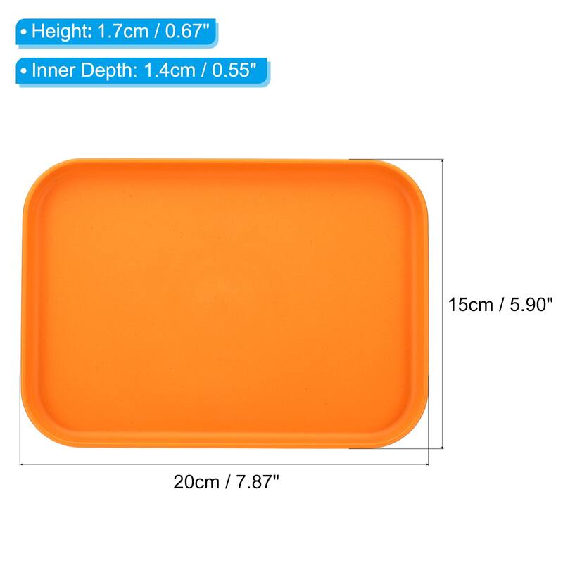 Fast Food Serving Tray, 20 Pack Bulk Plastic Reusable Kitchen Cafeteria Trays for Eating, Colorful - Multicolor - 7.9x5.9"