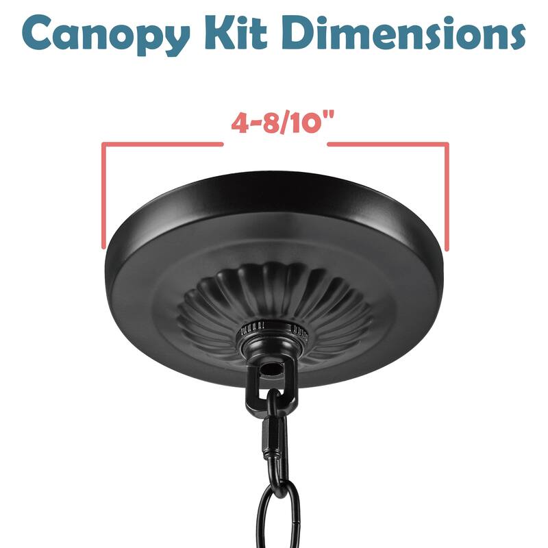 Aspen Creative Transitional Chandelier&Light Fixture Canopy Kit w/Collar Loop&6Ft. Chain,ORB Finish,4-3/4"Dia.,1"Center Hole