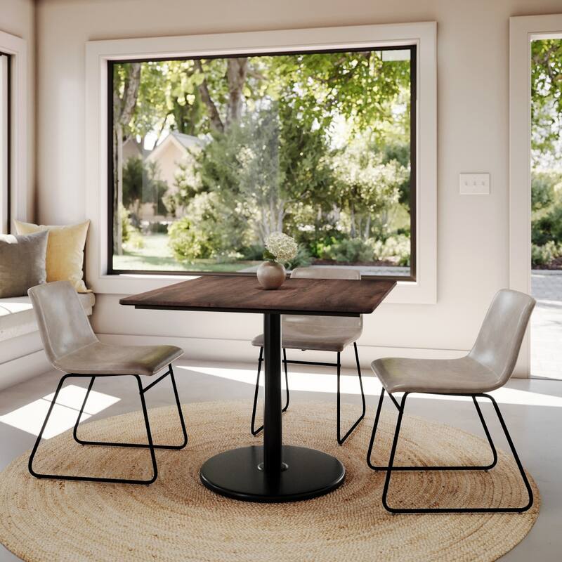 Commercial HPL Tabletop with Table Height Round Base - 36"W x 36"D x 29.5"H