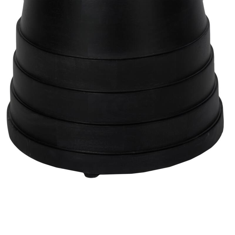 16 in. Black Round Wood End Table with Pedestal Base