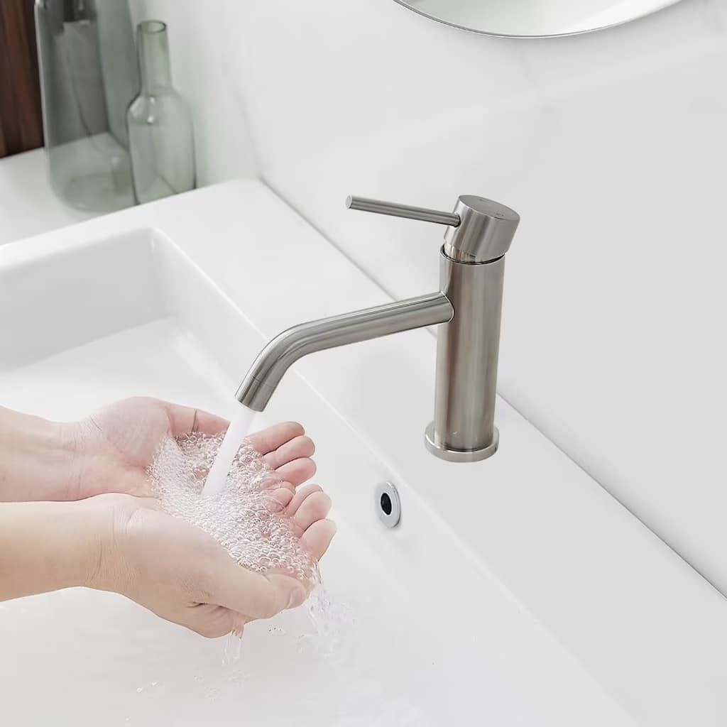 Stainless Steel Single Hole Bathroom Faucet