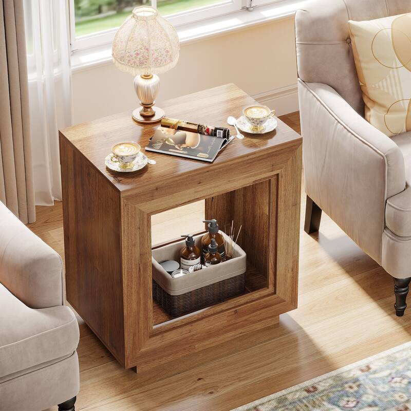 Small Farmhouse End Side Table Nightstand Bedside Table