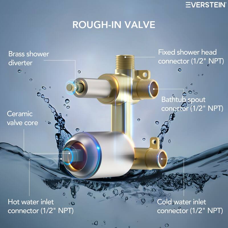 Wall Mounted Shower System Bathtub Facuet Set, Tub And Shower Trim Kit