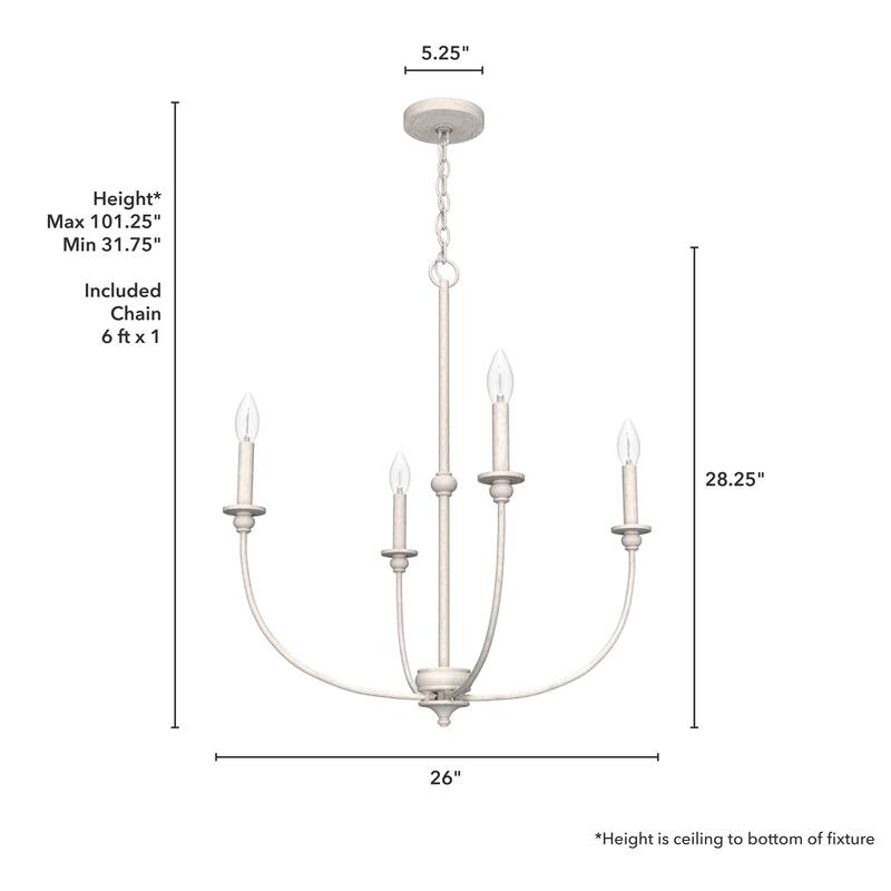 Hunter Southcrest Chandelier - Entry, Dining Table, Kitchen Island - Farmhouse, Transitional, Candle