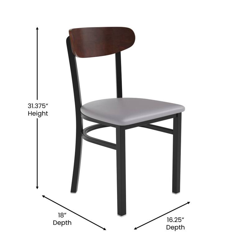 2PK Commercial Metal Dining Chairs with Boomerang Back
