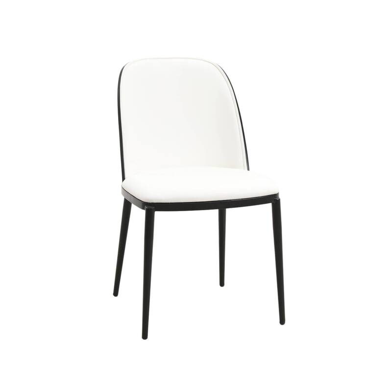 Dining Chair with Upholstered Seat Side Chair with MDF Wood Frame in Steel Set of 4