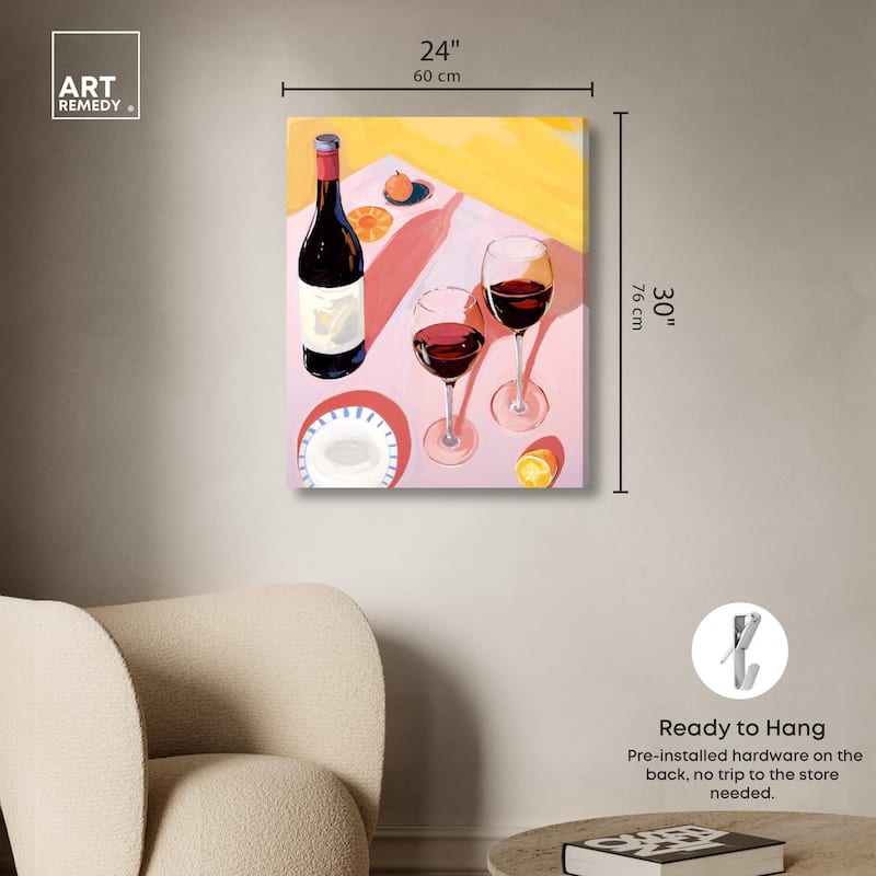 Summer Wine table Canvas by Art Remedy, Gallery Wrapped
